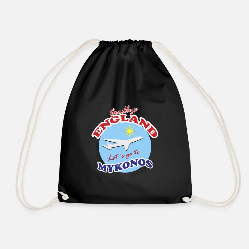 Goodbye England Let´s go to Mykonos  - Drawstring Bag - black