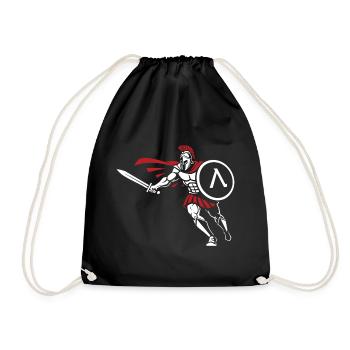 Spartan Attack Sword Shield Spartan Mascot - Drawstring Bag - black - Front