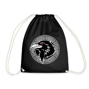 Corbeau d'Odin Huginn Muninn Viking Rune Mascotte - Sac de sport léger - noir - Devant