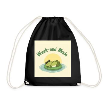 Chill Frog Fashion Weekend - Drawstring Bag - black - Front