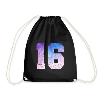 Issue 16 – 16th Anniversary Gift - Drawstring Bag - black - Front