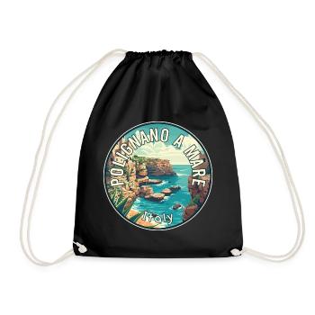 Experience Coastal Splendor Polignano a Mare Italy - Drawstring Bag - black - Front