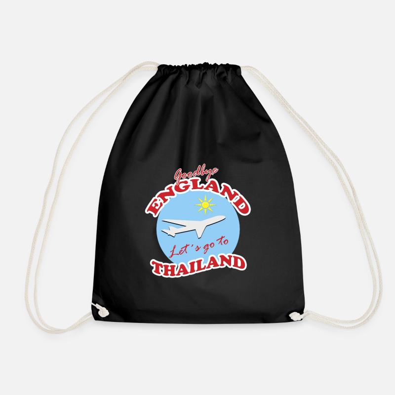 Goodbye England-Lets Go To Thailand - Drawstring Bag - black