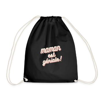 Maman est géniale rose - Sac de sport léger - noir - Devant