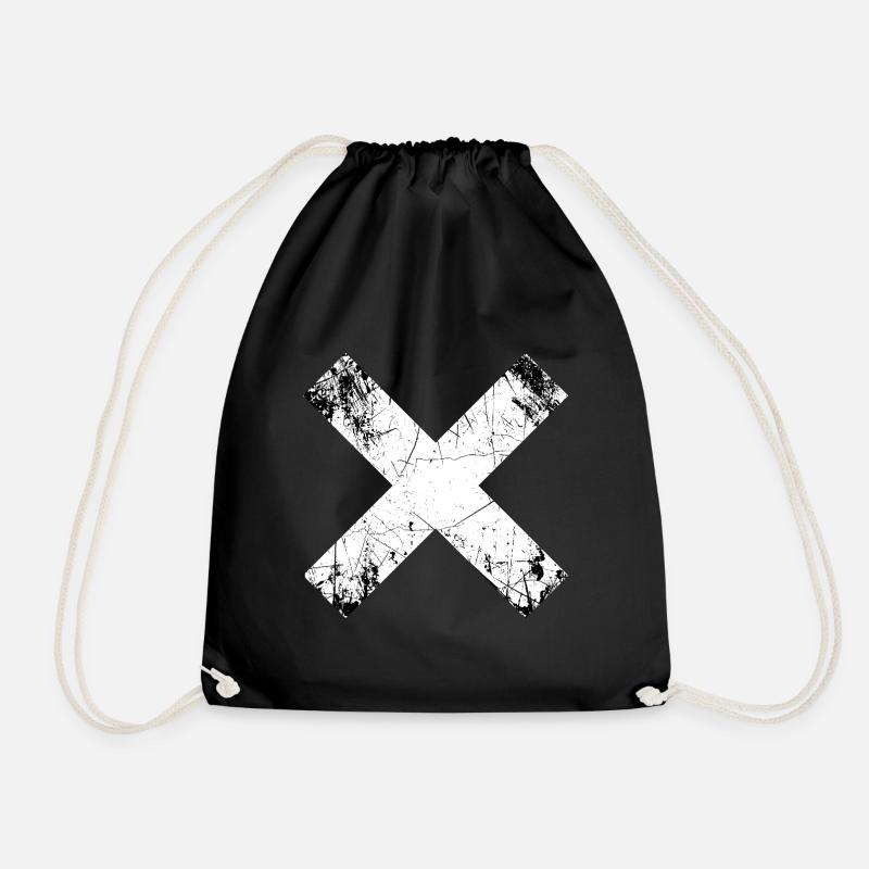 Grunge X Schnitt Muster - Turnbeutel - Schwarz