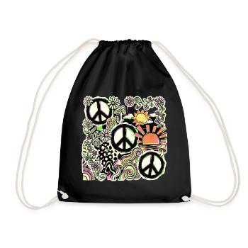Paix Hippie, Flower Stop The War - Sac de sport léger - noir - Devant