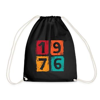 Vintage 1976 - Turnbeutel - Schwarz - Vorne