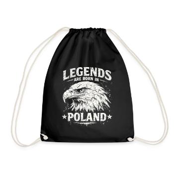 Polen Legende: Weißer Adler – Stolz & Tradition - Turnbeutel - Schwarz - Vorne