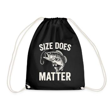 Size Does Matter - Funny Angler T-Shirt - Drawstring Bag - black - Front