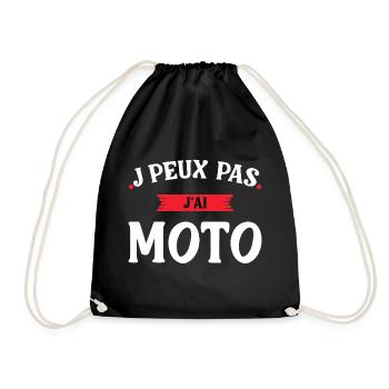 Cadeau homme T shirt homme j'peux pas j'ai moto ‏ - Sac de sport léger - noir - Devant