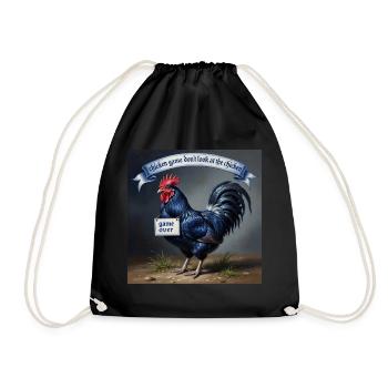 chicken game - Drawstring Bag - black - Front