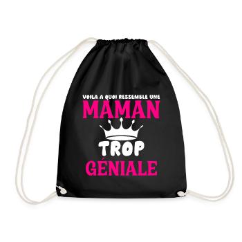 Cadeau Je suis une Maman trop Géniale - Sac de sport léger - noir - Devant
