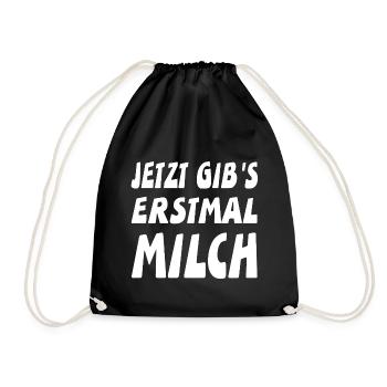 Milch - Turnbeutel - Schwarz - Vorne