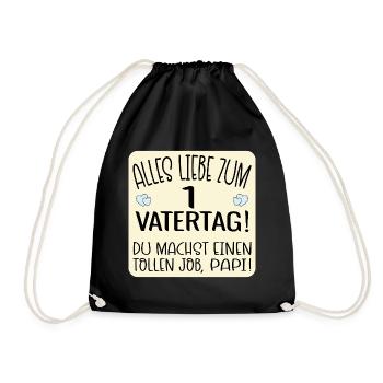 Erster Vatertag Papa Baby - Turnbeutel - Schwarz - Vorne