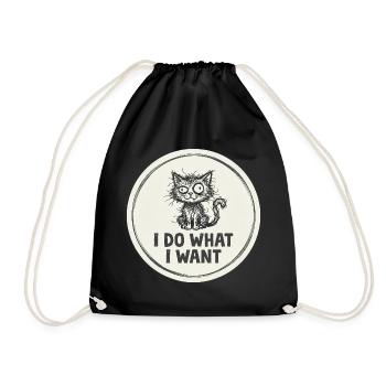 I do what I want Cat - Drawstring Bag - black - Front