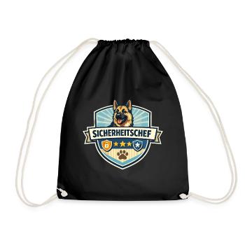 Sicherheitschef Schäferhund Logo - Turnbeutel - Schwarz - Vorne