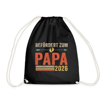 Retro Befördert zum Papa 2026 - Turnbeutel - Schwarz - Vorne