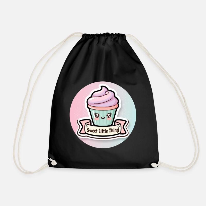 Süßer Cupcake mit Herzchen - Turnbeutel - Schwarz