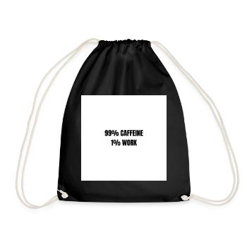 99% Caffeine 1% Work - Drawstring Bag - black - Front