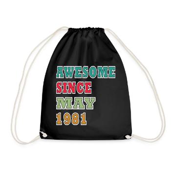 Awesome since May 1981 - Drawstring Bag - black - Front