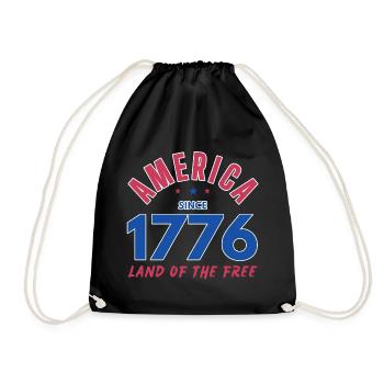 AMERIKA 1776 LAND DER FREIEN - Turnbeutel - Schwarz - Vorne
