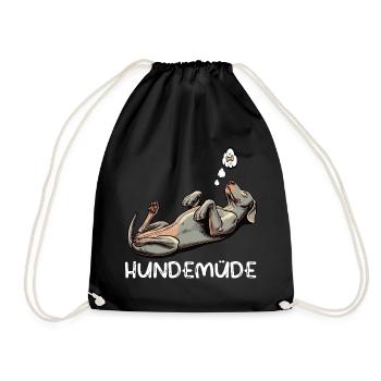 Hundemüde Weimaraner Weimaranerhalter Silbergeist - Turnbeutel - Schwarz - Vorne
