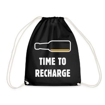 Time To Recharge (Beer / Beer / NEG 2C) - Drawstring Bag - black - Front