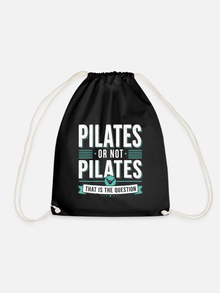 Pilates humor fitness quote sport - Drawstring Bag - black