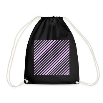 Grafische Linien mit diagonalen Streifen L-lila - Turnbeutel - Schwarz - Vorne