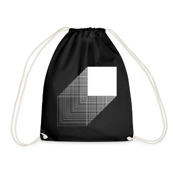 Bold square bauhaus design - Drawstring Bag - black - Front