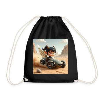 Fairy Adventurer in a desert car - Drawstring Bag - black - Front