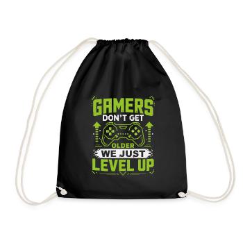 Gamer Saying Level Up Neon - Drawstring Bag - black - Front
