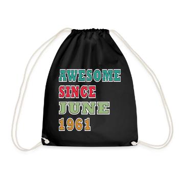Since June 1961 Vintage Anniversary - Drawstring Bag - black - Front