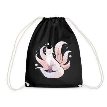 Nine-Tailed Fox - Gentle Magic - Drawstring Bag - black - Front