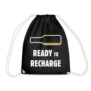 Ready To Recharge (Bier / Bierchen / NEG 2C) - Turnbeutel - Schwarz - Vorne