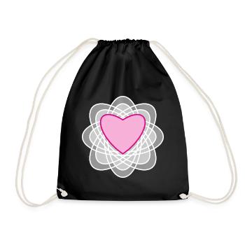 Heart Mandala Wedding Wedding Love Love Decoration - Drawstring Bag - black - Front