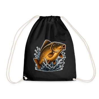 Design de pêche à la crape miroir - Sac de sport léger - noir - Devant