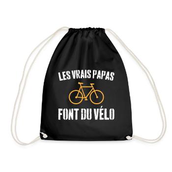 les vrais papas font du vélo / humour papa - Sac de sport léger - noir - Devant