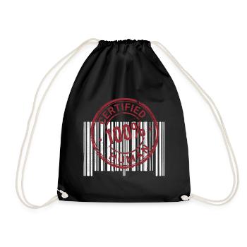 Certified Human - Drawstring Bag - black - Front