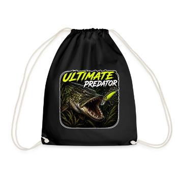 Ultimatives Predator-Hechtfang-Design - Turnbeutel - Schwarz - Vorne