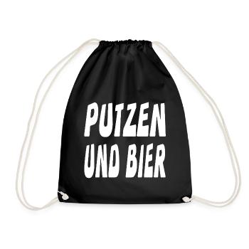 Bier - Turnbeutel - Schwarz - Vorne