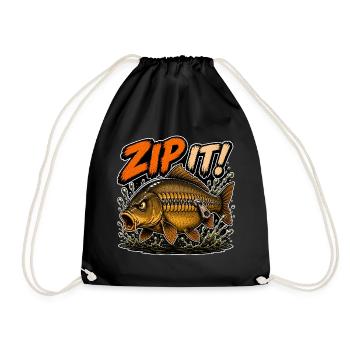 Zip It! Mirror Carp Fishing - Drawstring Bag - black - Front
