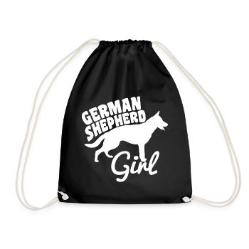 German Shepherd Girl - Drawstring Bag - black - Front