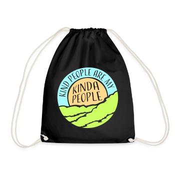 Kind People Are My Kinda People Friendliness - Drawstring Bag - black - Front