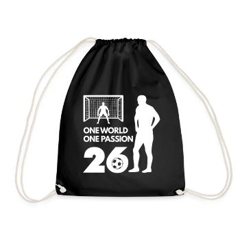 One Love One Passion Fußball Soccer - Drawstring Bag - black - Front