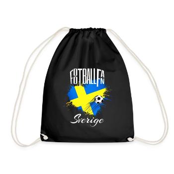 Fussball Fan Schweden - Turnbeutel - Schwarz - Vorne