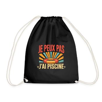 Je peux pas j'ai piscine - Sac de sport léger - noir - Devant