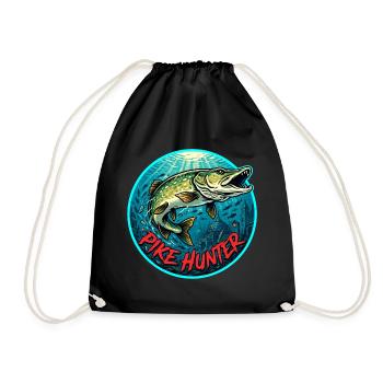 Pike Fishing Motif - Drawstring Bag - black - Front
