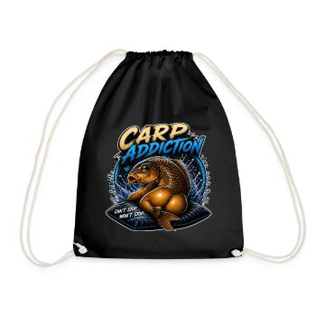 Carp Fishing Carp Addiction - Drawstring Bag - black - Front