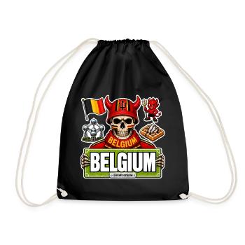 SkullCostume World Edition: Belgium - Drawstring Bag - black - Front
